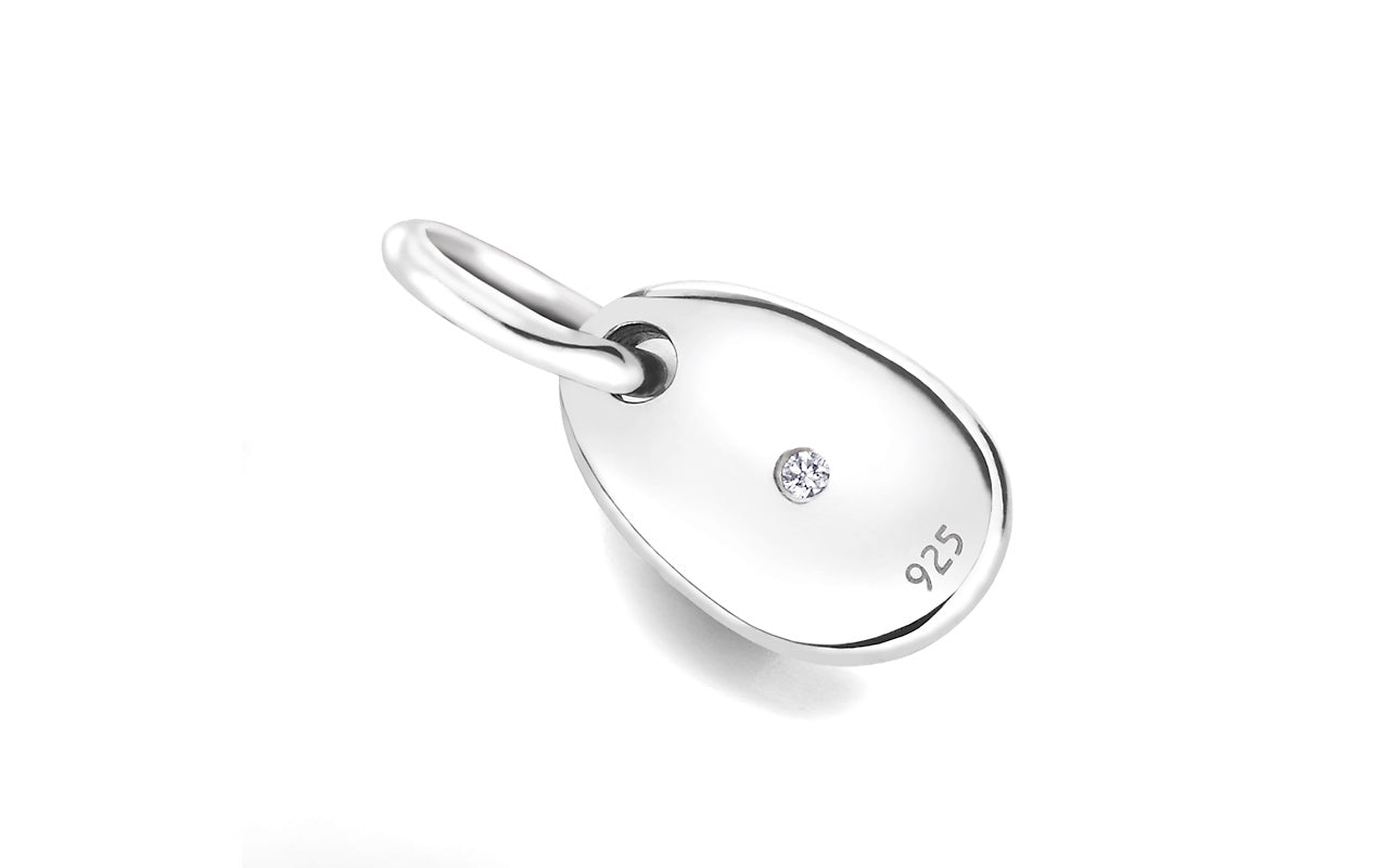 Kugel-Halskette 925 echter YDF Silber 0,01 Diamant rhodiniert Karat